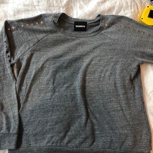 Monrow gray studded sweatshirt
